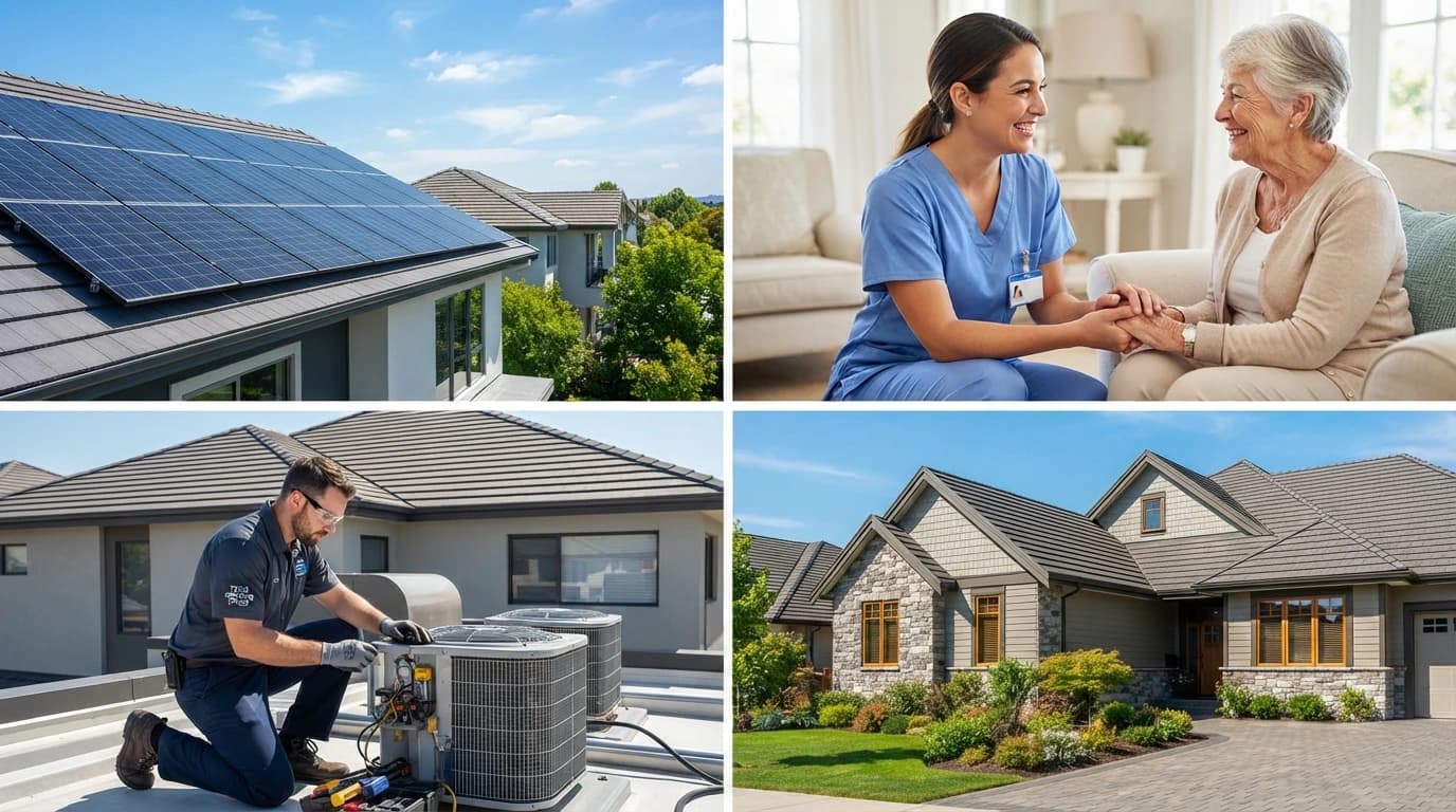 Industry marketing overview showing tailored growth strategies for solar, HVAC, roofing, home care, and other service businesses